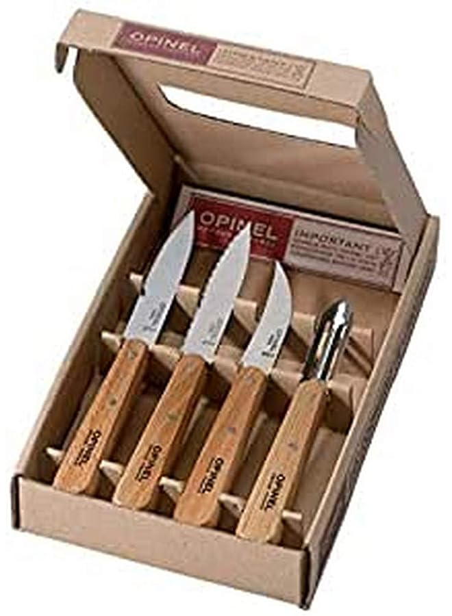 Opinel مجموعة سكاكين Opinel Essentials مكونة من 4 قطع طبيعية - Image 1