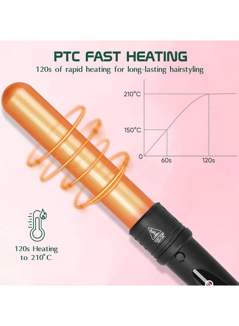 BABLE Premium 5-in-1 Curling Wand Set with Digital Screen, Professional Hair Curler with 5 Ceramic Barrels (9-32mm) Instant Heat, Includes Heat Glove & 2 Clips - Image 5