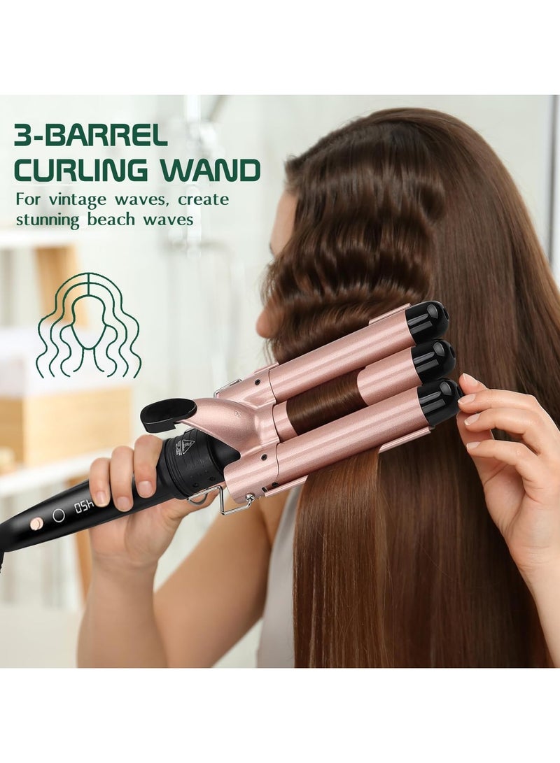 BABLE Premium 5-in-1 Curling Wand Set with Digital Screen, Professional Hair Curler with 5 Ceramic Barrels (9-32mm) Instant Heat, Includes Heat Glove & 2 Clips - Image 3