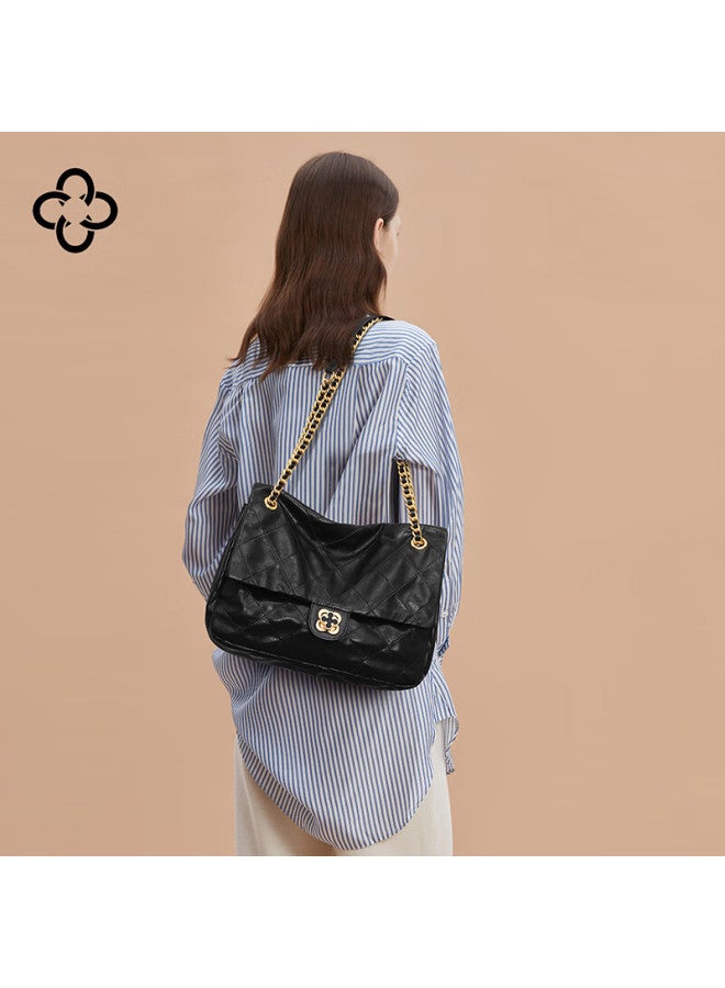 Cassile Women's Handbag, Tote Bag, Large Capacity, Diamond Pattern, Soft Leather, Light Luxury, Chain Shoulder Crossbody Bag, Birthday Gift - Image 1