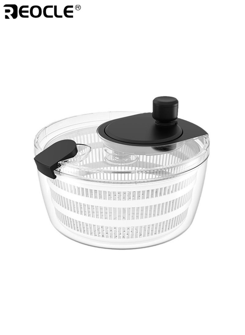 REOCLE Salad Spinner with Strainer Basket and Efficient Draining Design Vegetable Fruit Washer with Push Button Operation for Kitchen Food Preparation - Image 2