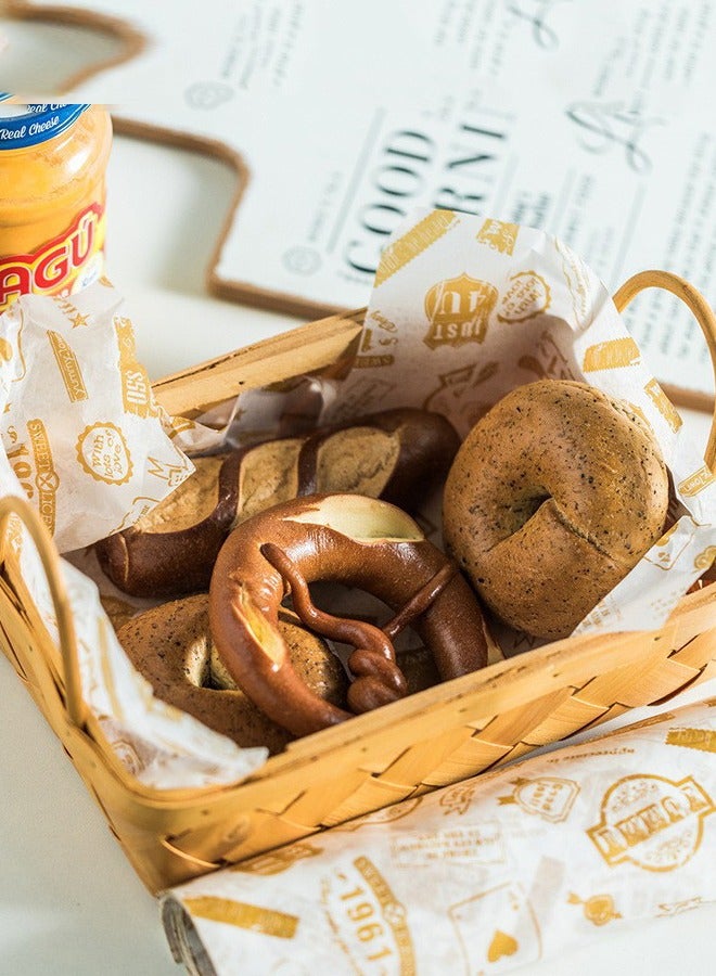 50 Pieces Food Wrapping Paper Wax Paper Cake Wrappers Gift Wrapping Basket Liner Grease Proof Paper Crafting Cheese Bread Paper - Image 4