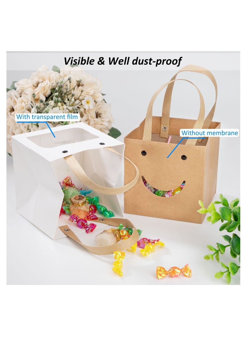 SYOSI - Kraft Paper Gift Boxes, Cute Party Favor Creative Cookie Candy Box with Display Window for Wedding Birthday Anniversary Baby Shower  Cookie Cake Jewelry Small Presents Decor (12pcs 12x12cm) - Image 1
