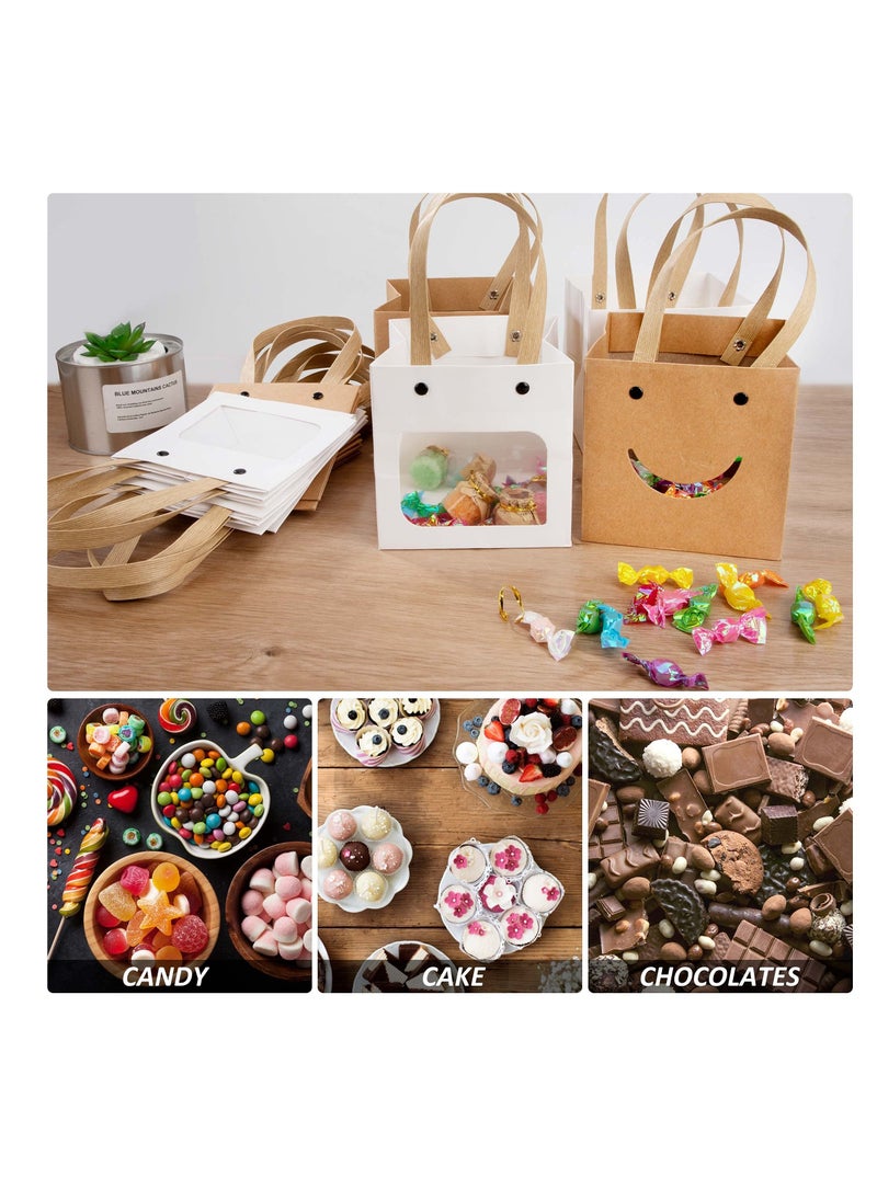 SYOSI - Kraft Paper Gift Boxes, Cute Party Favor Creative Cookie Candy Box with Display Window for Wedding Birthday Anniversary Baby Shower  Cookie Cake Jewelry Small Presents Decor (12pcs 12x12cm) - Image 1