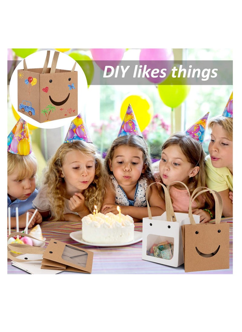 SYOSI - Kraft Paper Gift Boxes, Cute Party Favor Creative Cookie Candy Box with Display Window for Wedding Birthday Anniversary Baby Shower  Cookie Cake Jewelry Small Presents Decor (12pcs 12x12cm) - Image 1