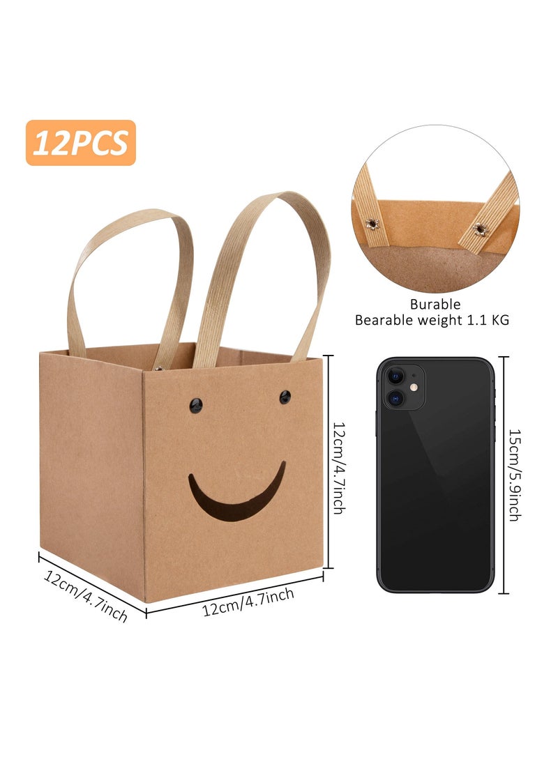 SYOSI - Kraft Paper Gift Boxes, Cute Party Favor Creative Cookie Candy Box with Display Window for Wedding Birthday Anniversary Baby Shower  Cookie Cake Jewelry Small Presents Decor (12pcs 12x12cm) - Image 1