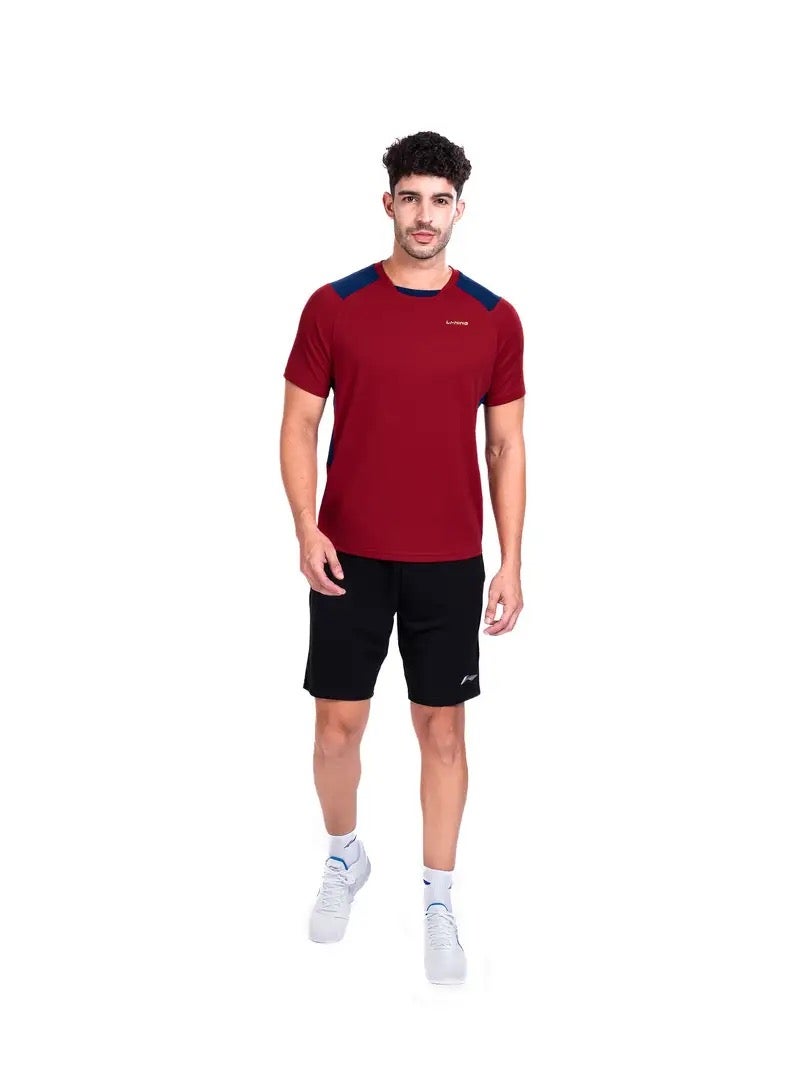 Li-Ning FLIP SIDE LINING ROUND NECK-T SHIRT- (MAROON) (APLT777-2-2XL) - Image 4