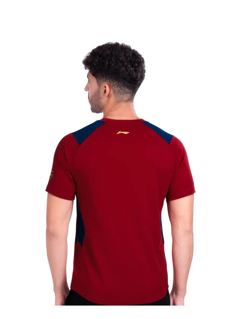 Li-Ning FLIP SIDE LINING ROUND NECK-T SHIRT- (MAROON) (APLT777-2-2XL) - Image 2