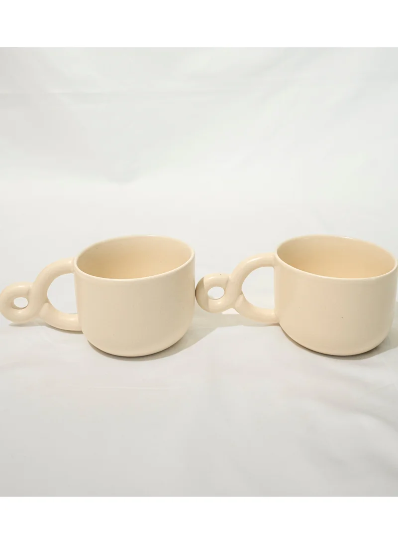 Curate Home Double Ring Ceramic Mug - Set of 2
