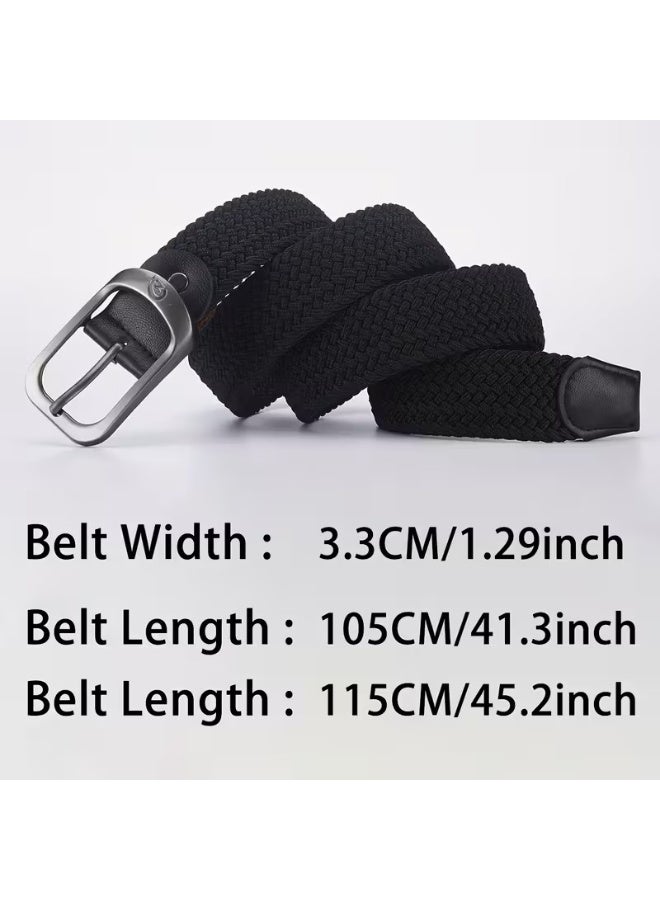 Goolsky Men's & Women's Belt - Adjustable Elastic Waist Belt with Metallic buckle, Beige/Black/ option for Formal, Casual, Outdoor, Gym, Work - Durable Everyday Belt for Jeans & Pants - Ideal Gift for Men & Women, Gym Gear Essentials, Modern Belt Design, Sturdy Construction, Outdoor Activities, Sleek Design, Highquality Material, Office Wear - Image 2