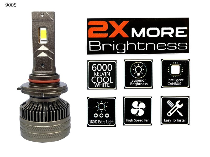 autofriend مصباح أمامي LED، 40000 لومن، 6000 كلفن أبيض بارد، مقاوم للماء IP67 (af-Glowdrive-9005) - Image 3