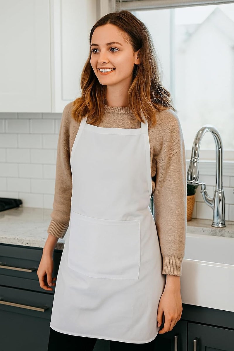 CRAZYWEAVES 100% cotton apron cooking kitchen apron for women and men chef apron - Image 2