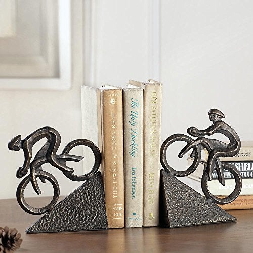 SPI Home Cast Iron Racing Bicyclist Bookends - Image 2
