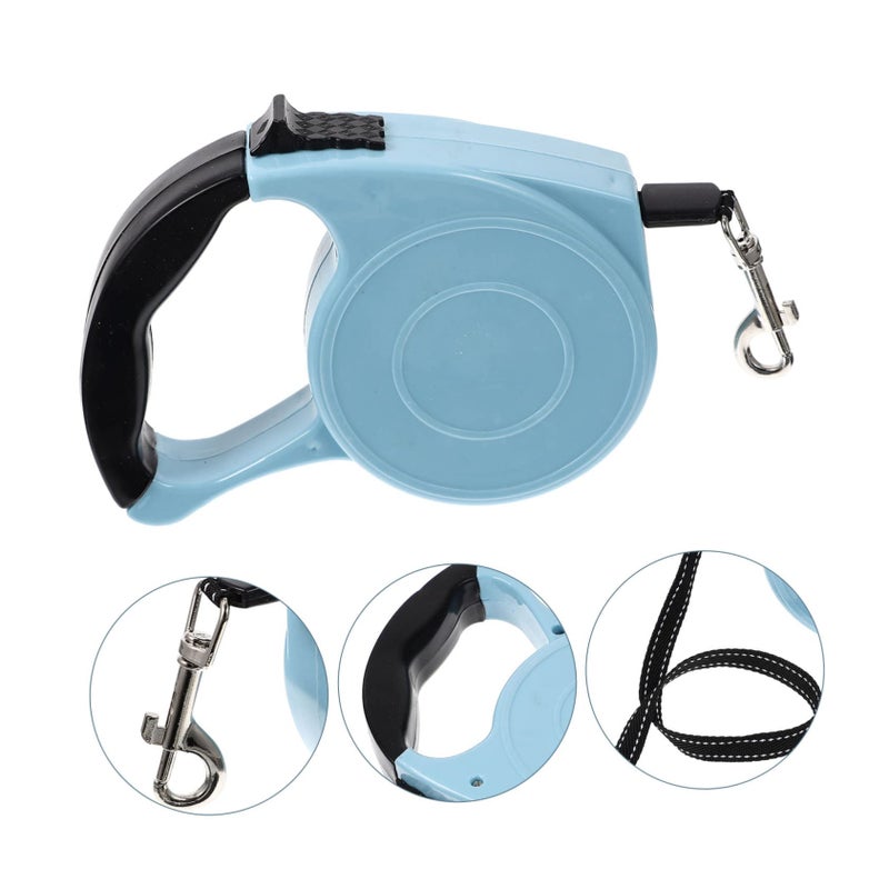 Retractable Dog Leash with Ergonomic Handle Durable Braided Rope for Outdoor Activities Blue - Image 5