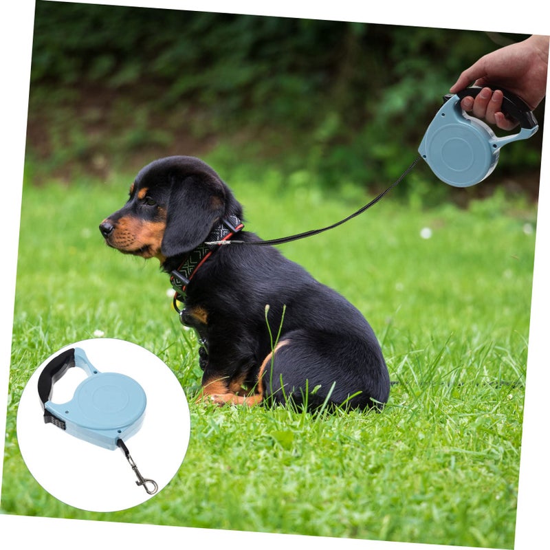 Retractable Dog Leash with Ergonomic Handle Durable Braided Rope for Outdoor Activities Blue - Image 4