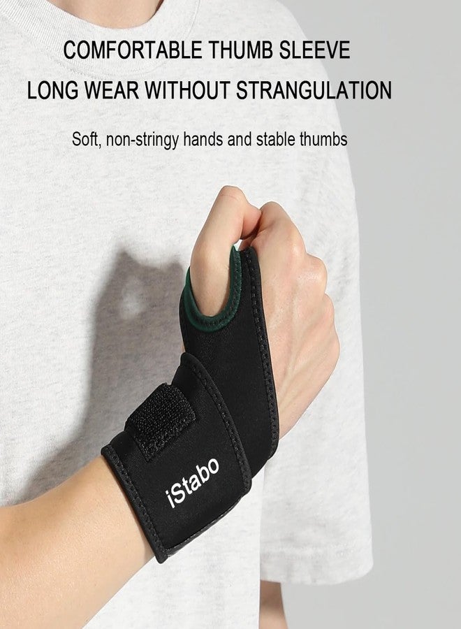 iStabo Compression Wrist Support Brace, Gym Ulnar Wrist Wraps for Weightlifting, Fitness, Tendonitis, Carpal Tunnel Arthritis, Pain Relief, Adjustable Carbon Fiber Pattern Neoprene Wrist Straps Fit Left or Right Hand - Image 5