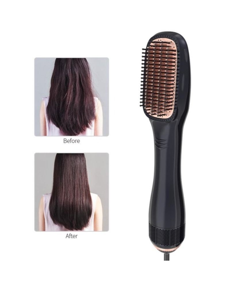 Phone Planet Professional Hair Dryer Brush Negative Ion Blow Dryer Straightening Brush Hot Air Styling Comb Electric Hair Straightener Styler (GOLD) - Image 3