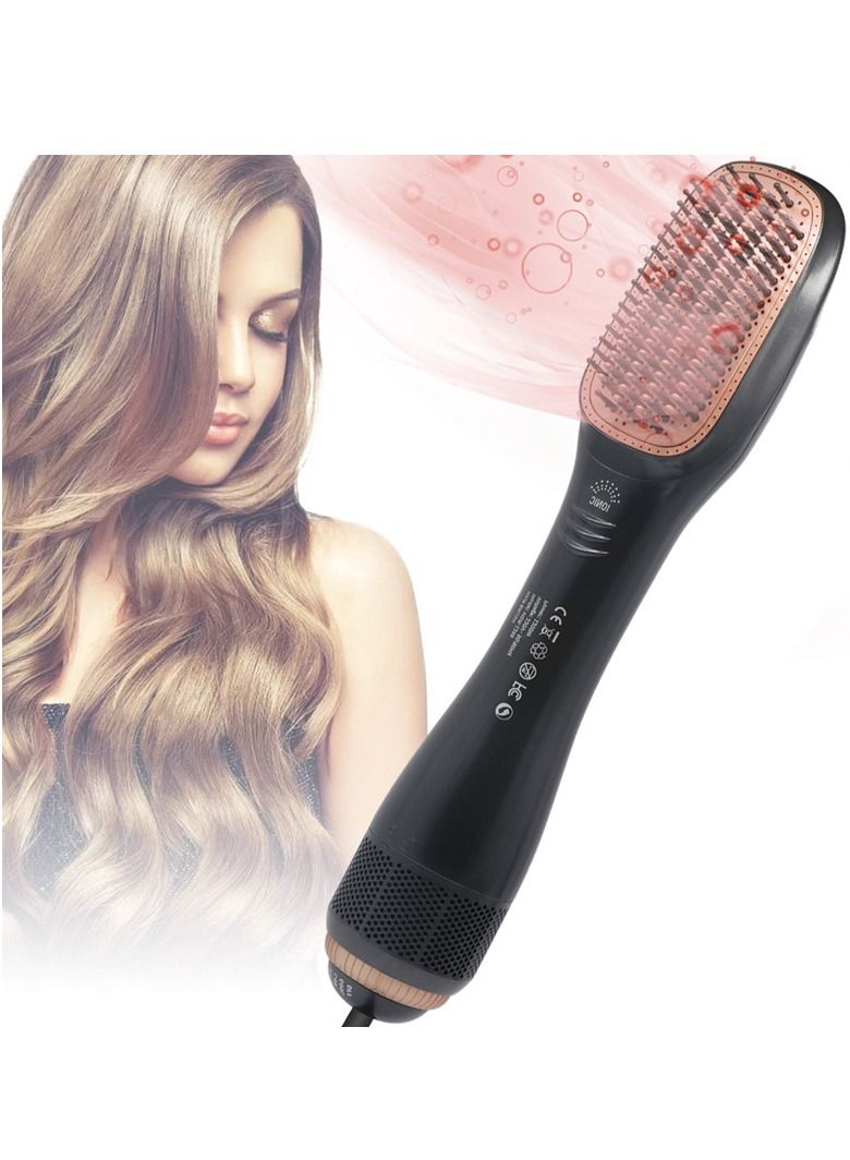 Phone Planet Professional Hair Dryer Brush Negative Ion Blow Dryer Straightening Brush Hot Air Styling Comb Electric Hair Straightener Styler (GOLD) - Image 1