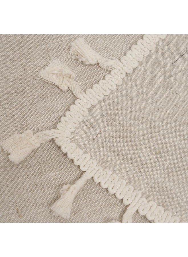 HSOFTIFY 100% Pure Linen Blanket with Fringe, 49.6" x 59.8" - Blankets Lightweight Breathable, Decorative Linen Throw Blanket for Living Room Couch Sofa and Bed,Linen - Image 4
