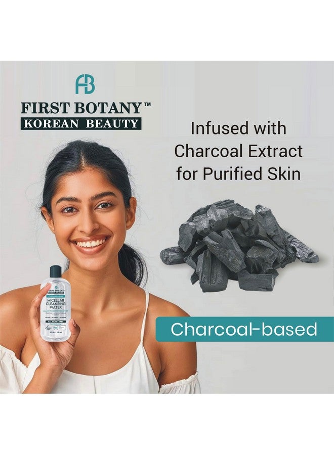 First Botany Korean Micellar Water Makeup Remover - Charcoal Hydrating Toner and Cleanser, Pore Cleansing,Oil-Free, Gentle for All Skin Types 8 oz, Pack of 2 - Image 3