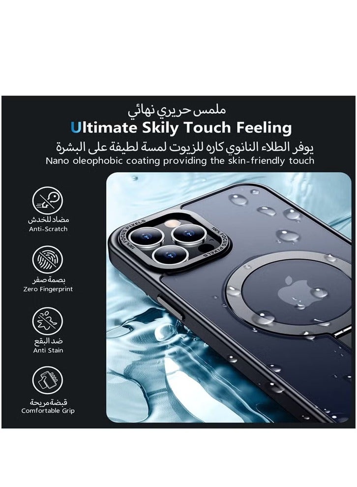 iPhone 14 Pro Max MagSafe Case with Magnetic Invisible Stand,【Full Shockproof Protection】Matte Back Phone Cover with Magnet Kickstand for Apple 14 Pro Max (2022)(Black) - Image 5