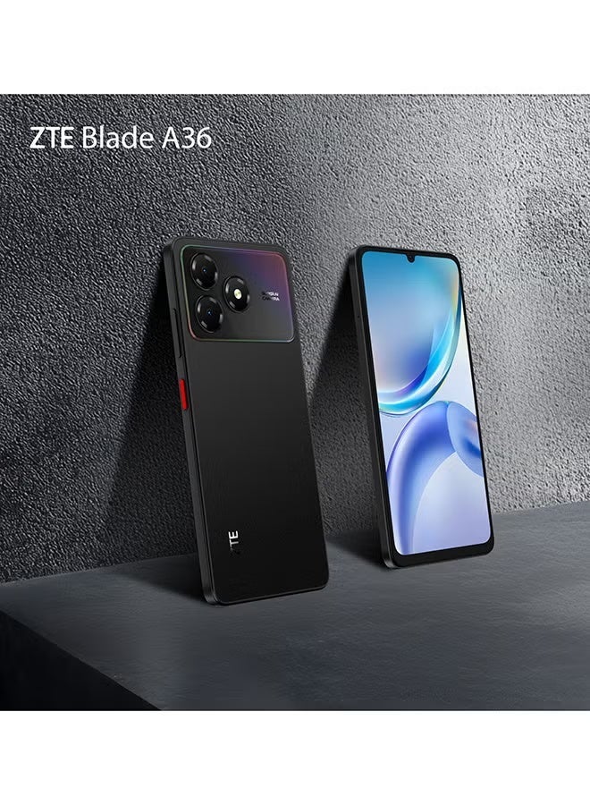 ZTE هاتف ZTE Blade A36 ثنائي الشريحة نيبولا أسود 4GB+8GB RAM 128GB 4G - نسخة الشرق الأوسط & سماعات Riversong MelodyJ+ EA159 السلكية مع مقبس صوت 3.5mm – صوت عميق جداً، صوت ستيريو عالي الدقة، ميكروفون مدمج، تقليل الضوضاء، تحكم عن بعد مدمج – حزمة بيضاء - Image 4