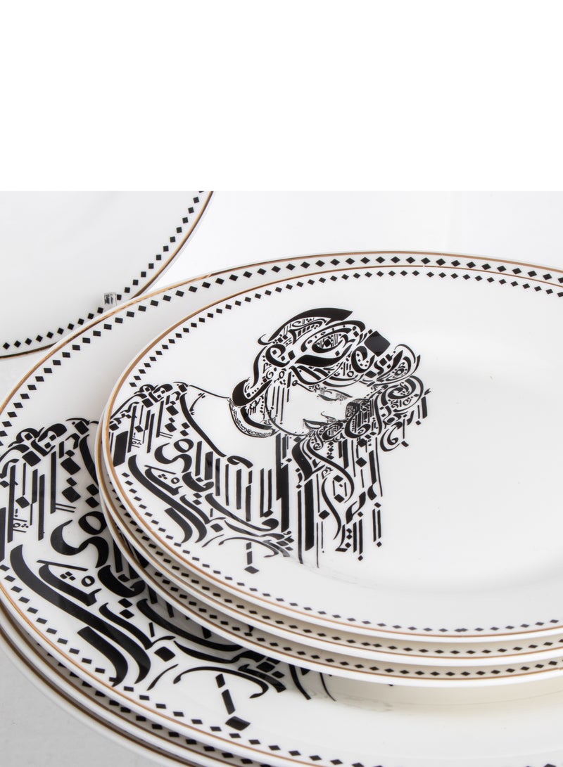 Hic Porcelain Dinner Set Black Design 29 Pcs For 6 Person - Image 2