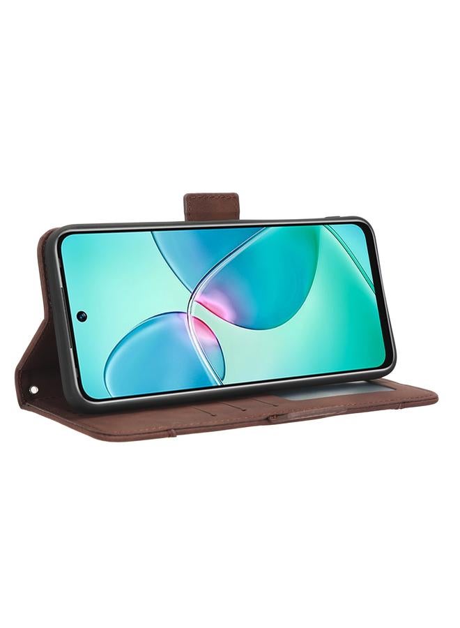 S-TOP Case For Infinix Note 12i Skin Feel Calf Texture Card Slots Leather Phone Case - Image 4