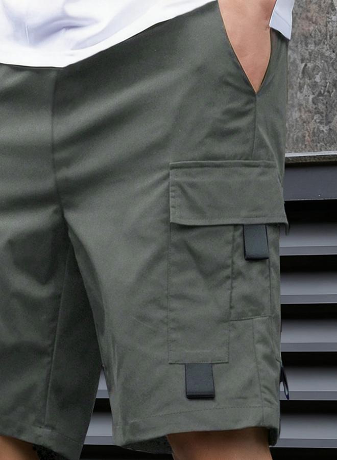 Take Two Boys Solid Multi Pockets Cargo Shorts - Image 4