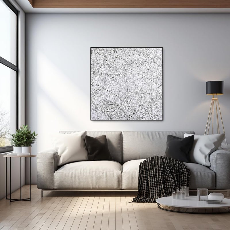 Bgraamiens Puzzle-The Lines -1000 Pieces Black and White Simple Fashion Challenge Blue Board Jigsaw Puzzles - Image 4