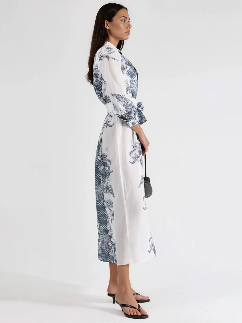 Jennyfer Floral Belted Midi Dress