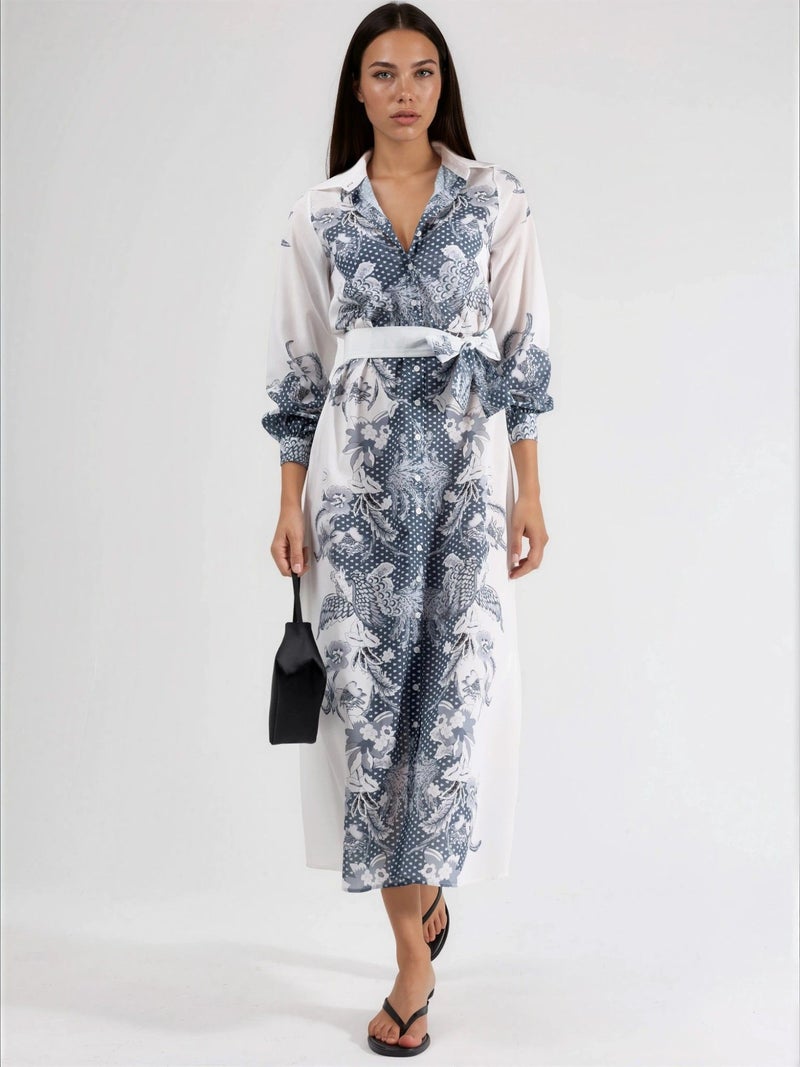Jennyfer Floral Belted Midi Dress - Image 4