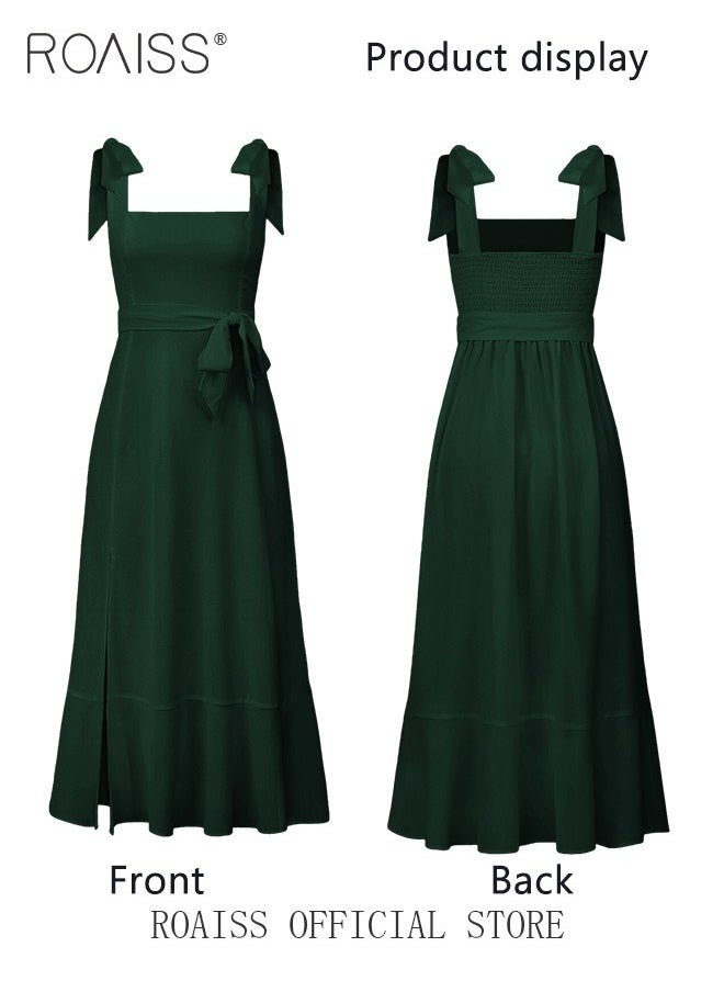 roaiss - Elegant French Chic High End Dress Fashionable Slit Maxi Dress Elegant and Stylish Commuter Dress Women's Fashion Apparel - Image 1