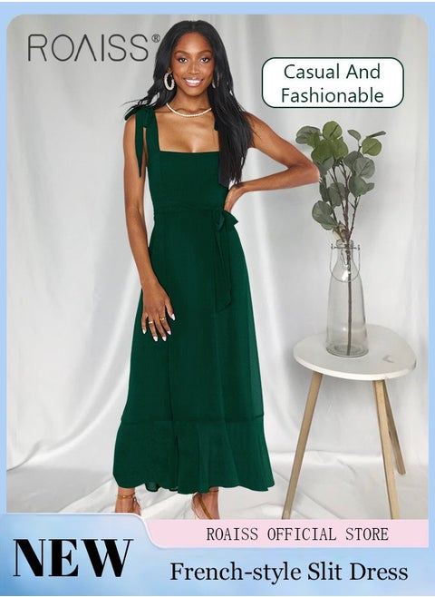 Elegant French Chic High End Dress Fashionable Slit Maxi Dress Elegant and Stylish Commuter Dress Women's Fashion Apparel