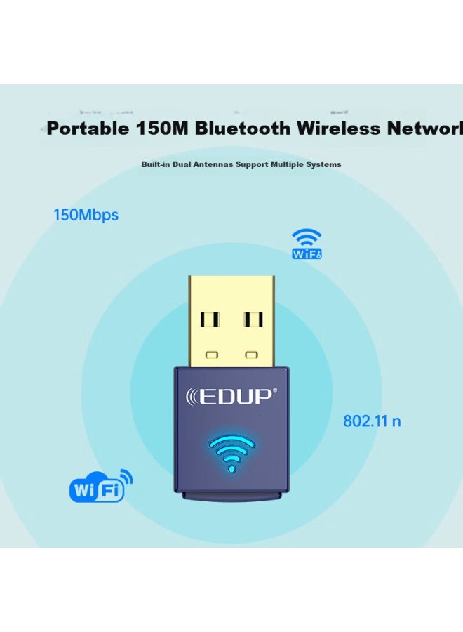 Edup Ep-n8568 Usb Wireless Network Card Bluetooth Adapter Host Wifi Receiver Desktop Computer Laptop Universal - Image 2
