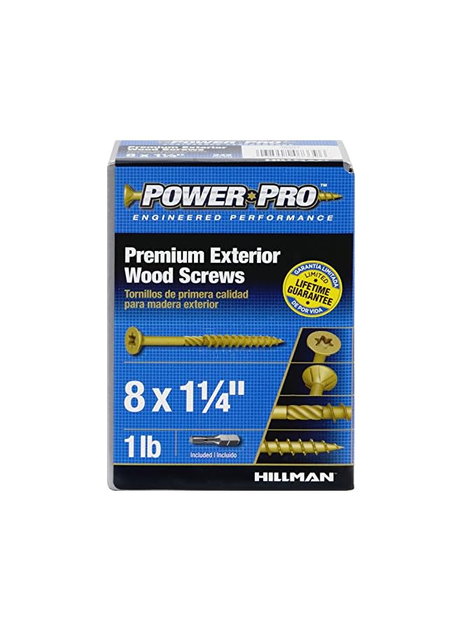 Power Pro Power Pro 48594 Wood Screws, #8 x 1-1/4", Premium Outdoor Deck Screws, Rust Resistant, Epoxy Coated Bronze, 1Lb Box, 242 Pcs - Image 2
