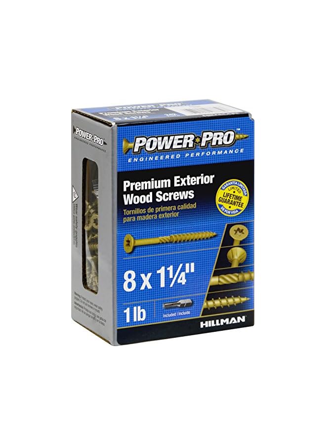 Power Pro Power Pro 48594 Wood Screws, #8 x 1-1/4", Premium Outdoor Deck Screws, Rust Resistant, Epoxy Coated Bronze, 1Lb Box, 242 Pcs - Image 4