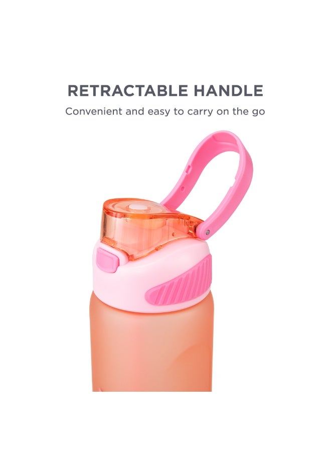 Hydrobrew Personalized Sip Switch Tritan Water Bottle 1000ml Leakproof, BPA Free, Straw & Spout Lid- Rose Silk - Image 4