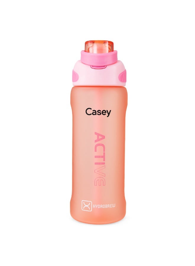 Hydrobrew Personalized Sip Switch Tritan Water Bottle 1000ml Leakproof, BPA Free, Straw & Spout Lid- Rose Silk - Image 1