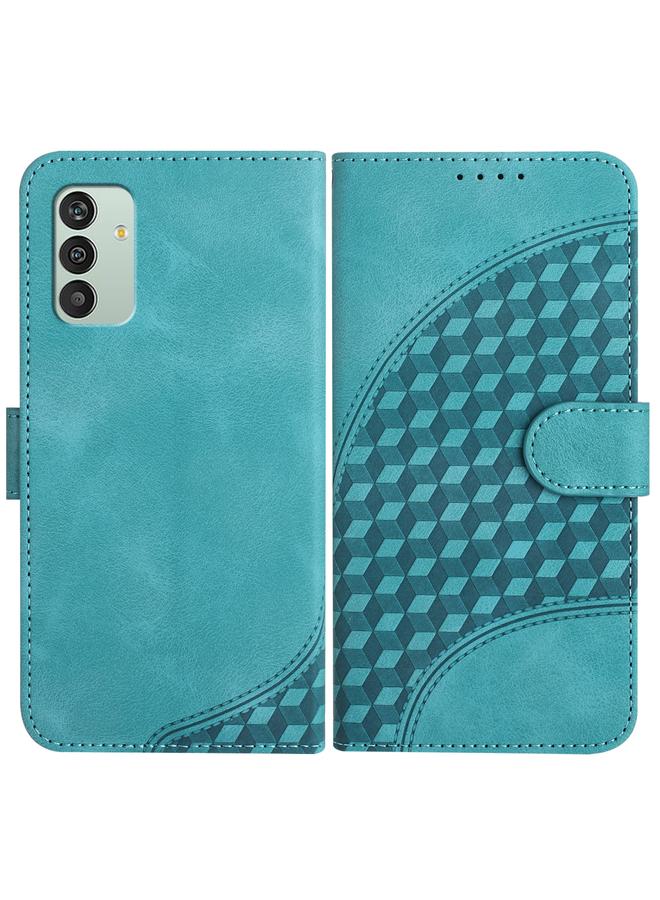 اس-توب جراب لهاتف Samsung Galaxy M13 India/F13 YX0060 جراب هاتف جلدي منقوش عليه رأس فيل مع حبل تعليق - Image 1