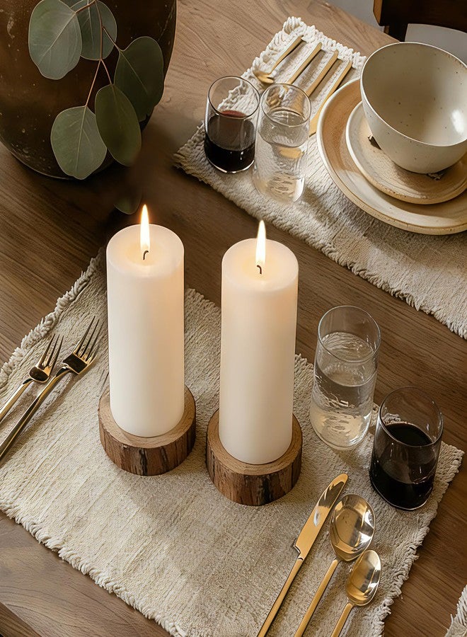 TRIRITE 6 Pack White Soy Pillar Candles, 210 Hours Handmade Unscented Pillar Candles Natural Soybean Candle for Home, Wedding, Smokeless & Dripless, Party, Spas, Dinner-2x4in - Image 4