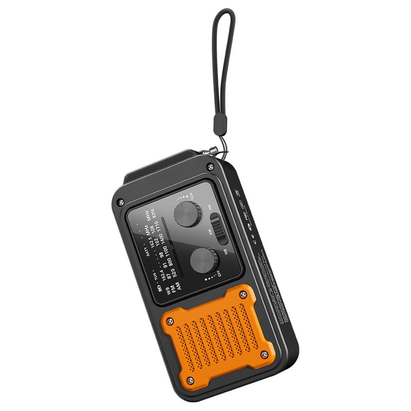 Emergency Weather Radio, Hand Crank Solar USB-C Rechargeable, 2000mAh Power Bank with Flashlight, Reading Light, SOS Signal & Compass for Outdoor Camping Survival - Image 1