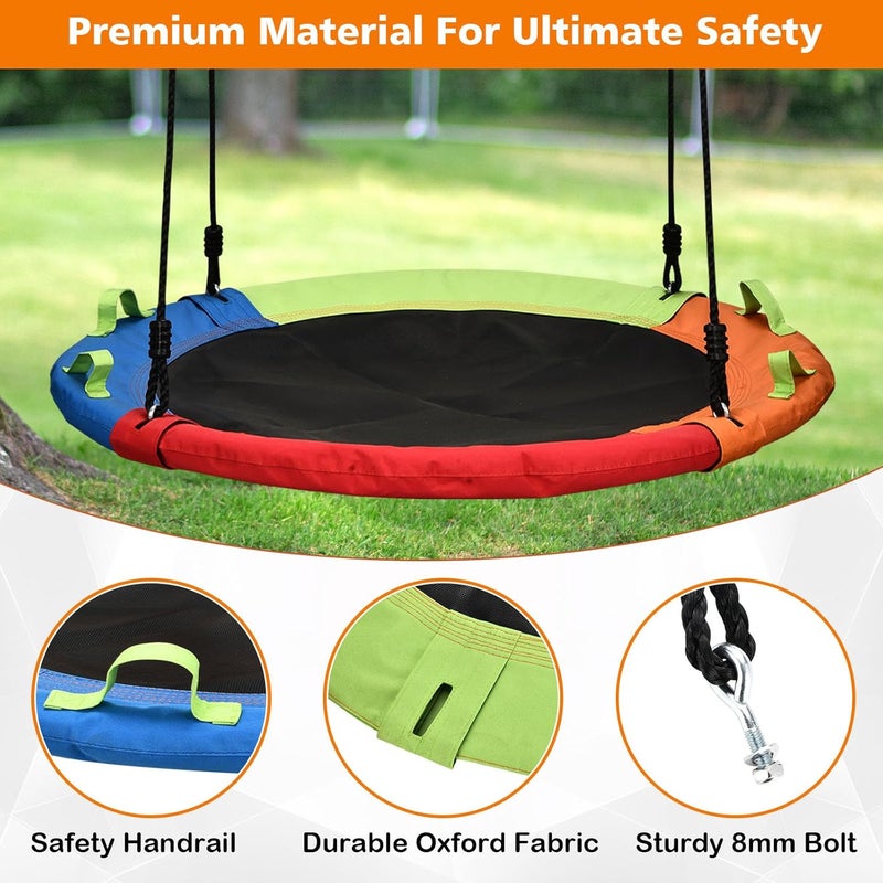 HeyZoo Tree Swing, Saucer Flying Swing 40 Inch for Kids, 900lbs Weight Capacity, with Adjustable Hanging Straps, Swing Sets for Backyard, Waterproof 900D Oxford, for Outdoor Playground, Multicolor - Image 3