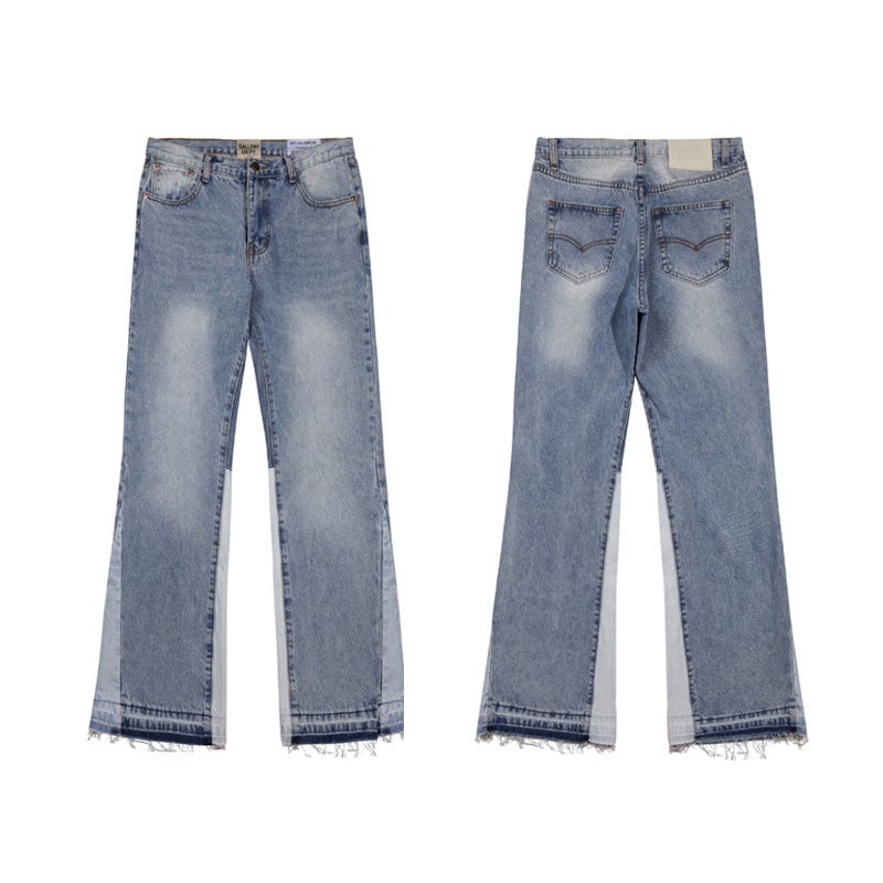 Gallery Dept New Washed Micro-Stitched Jeans Vintage Trousers High Street Splash Ink Casual - Image 3