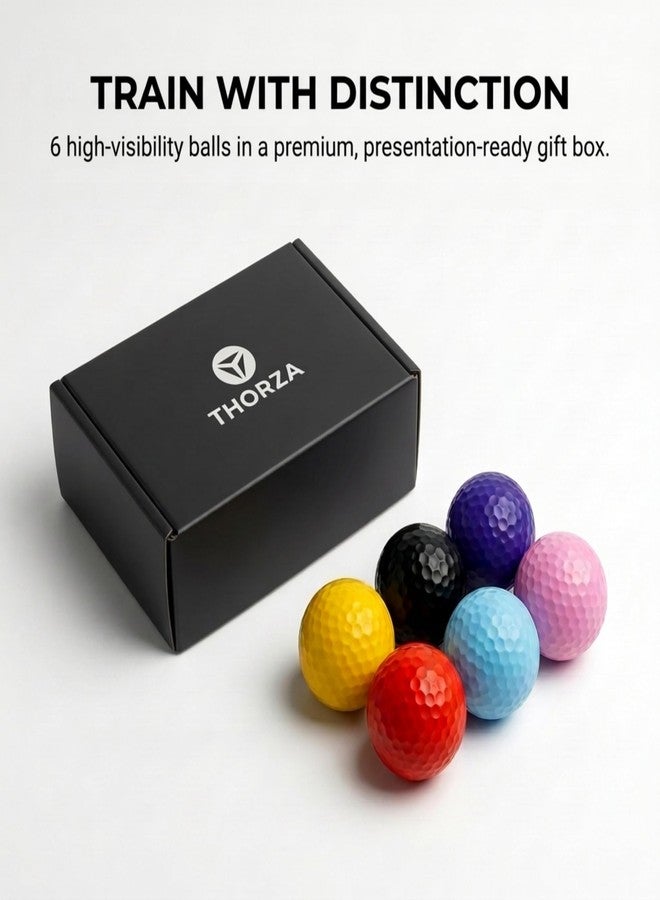 Thorza Colored Golf Balls - Multicolored Set of 6 Mini Golf, Putting Practice and Training - Image 2