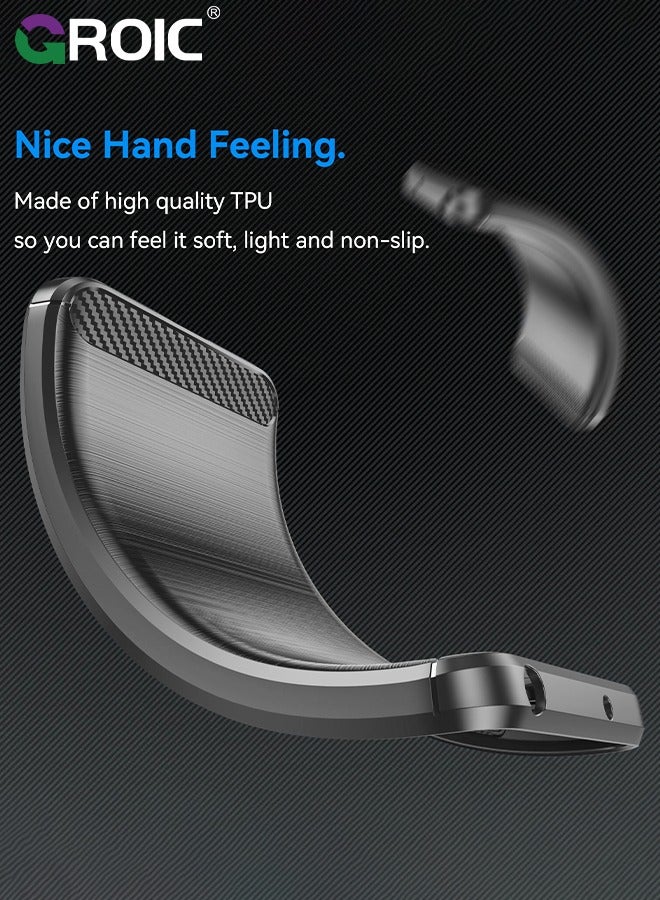 GROIC حافظة هاتف سامسونج جالاكسي S24 باللون الأسود، حافظة واقية من مطاط البولي يوريثان الحراري المرن الممتص للصدمات لهاتف جالاكسي S24، حافظة حماية قوية مضادة للصدمات لهاتف سامسونج S24 مقاس 6.2 بوصة - Image 4