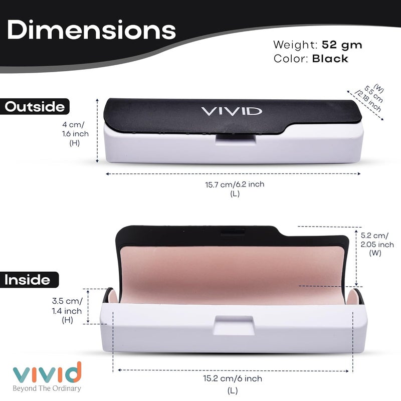 VIVID Vision Unisex Adult Lightweight Eyewear Specs Case Cover | Protect Eye Glasses | Chashma Dibbi | Spectacle Box | Closure - Push Button | Plastic - Image 3