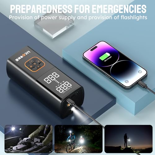 Licorne Tire Inflator Portable Air Compressor, 5X Faster Portable Air Pump for Car Tires with Powerful Battery, 180PSI Cordless Air Pump with Digital Pressure Gauge for Cars, Bike & Motorcycle Tires, Ball - Image 5