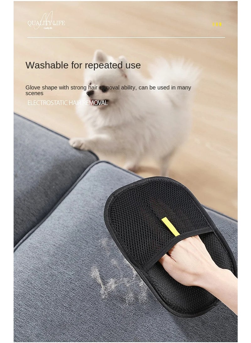 قفازات إزالة شعر الحيوانات الأليفة للكلاب والقطط – قفاز قابل لإعادة الاستخدام لتنظيف الشعر والعناية بالفراء - Image 4