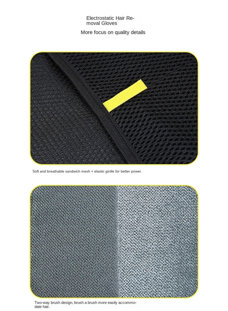 قفازات إزالة شعر الحيوانات الأليفة للكلاب والقطط – قفاز قابل لإعادة الاستخدام لتنظيف الشعر والعناية بالفراء - Image 5